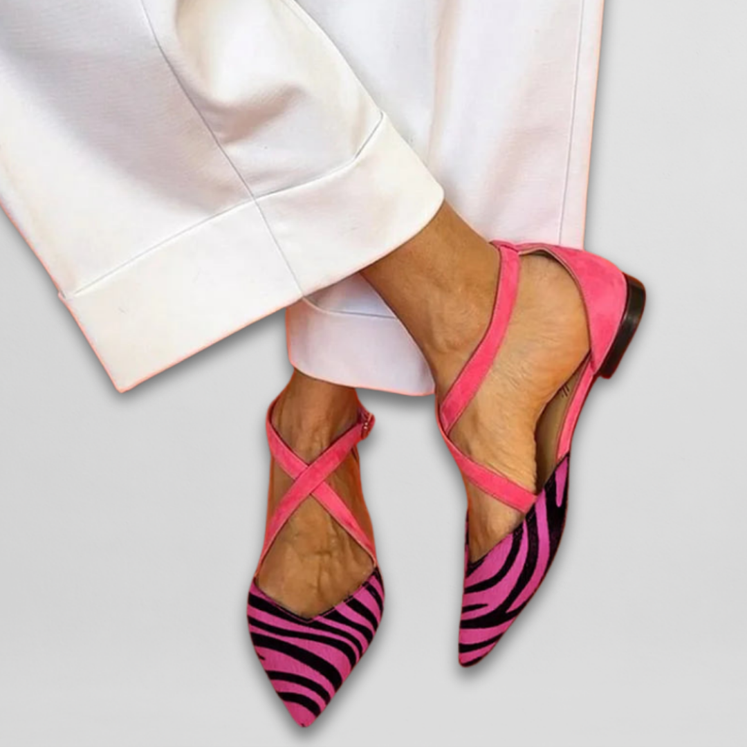 Fiona | Zebra Print Ballerina Flats