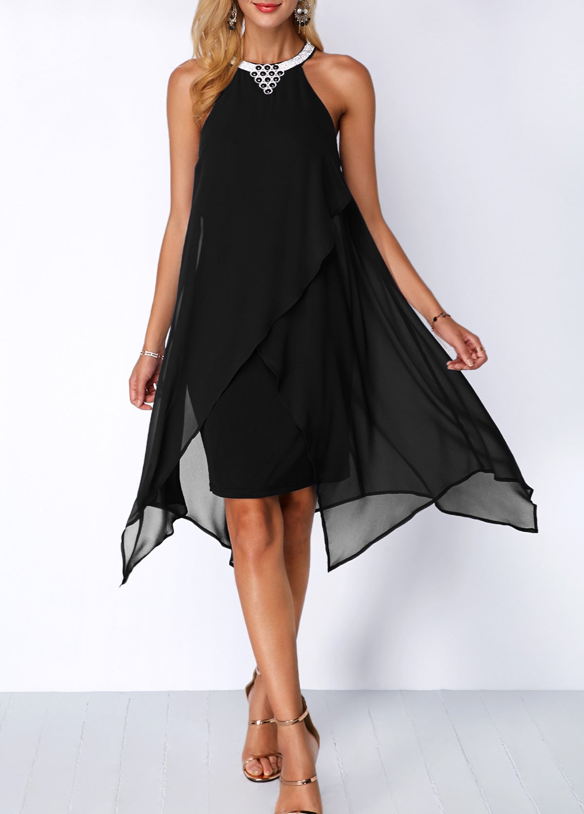 Celeste | Midnight Chiffon Dress