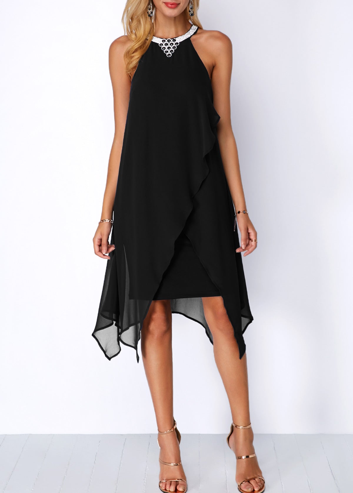 Celeste | Midnight Chiffon Dress