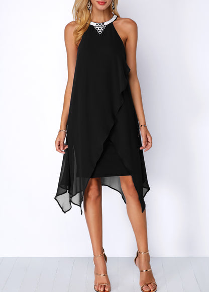 Celeste | Midnight Chiffon Dress