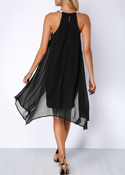 Celeste | Midnight Chiffon Dress