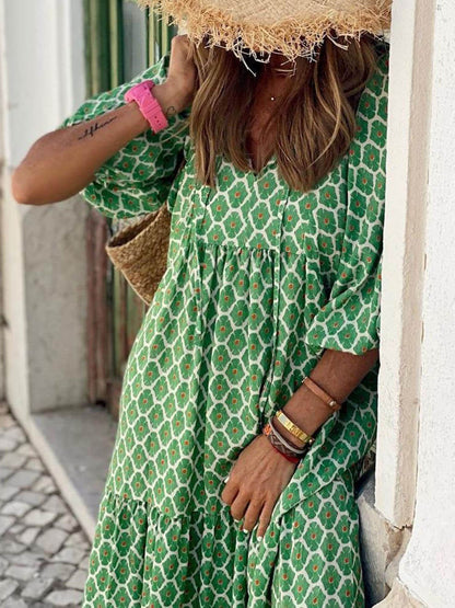 Elina | Bohemian print dress