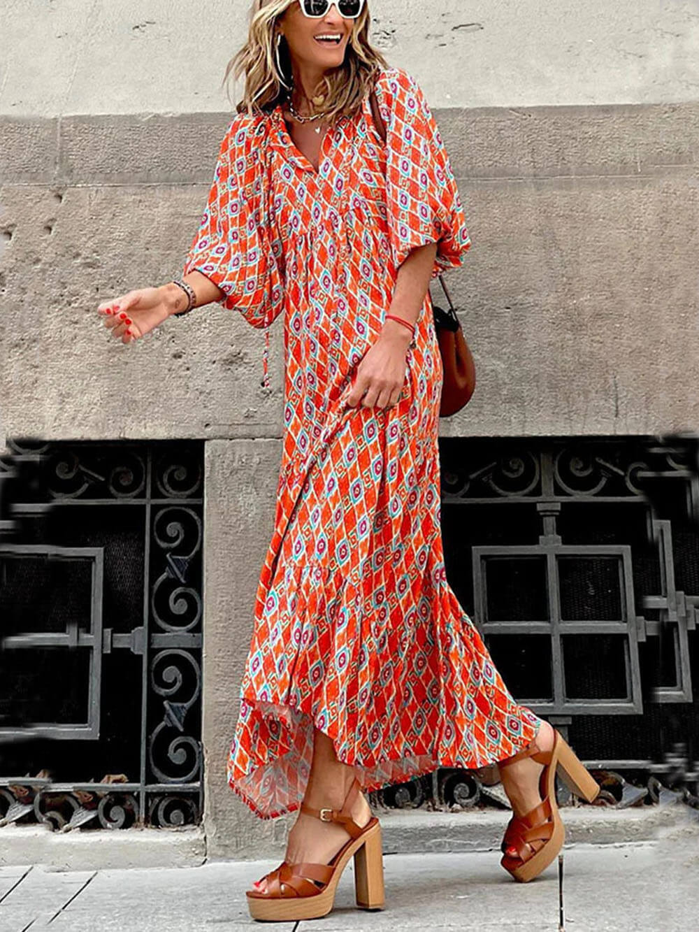 Elina | Bohemian print dress