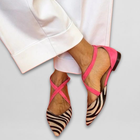 Fiona | Zebra Print Ballerina Flats