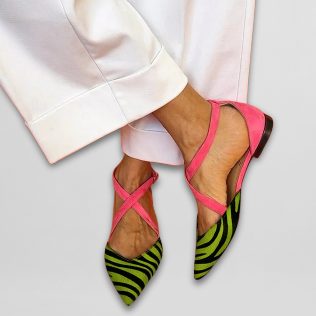 Fiona | Zebra Print Ballerina Flats